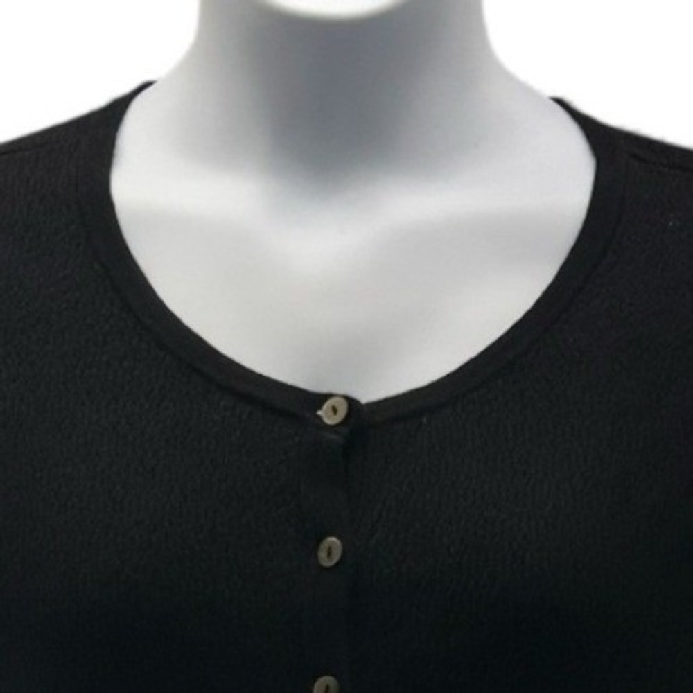 Talbots Cotton Cardigan 1XP Black‎ - Picture 3 of 13